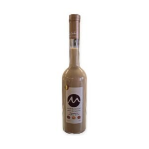 M-Liégeoise crème de macaron 50 cl : bouteille élancée de liqueur couleur crème