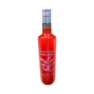M Pek Orange Sanguine : bouteille transparente de 70 cl au liquide rouge orangé, logo M.PEK et décor blanc