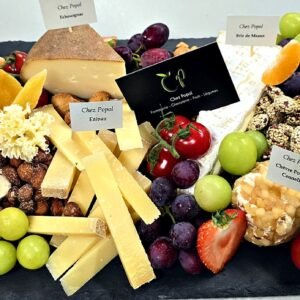 Grand plateau de fromages Chez Popol sur ardoise naturelle